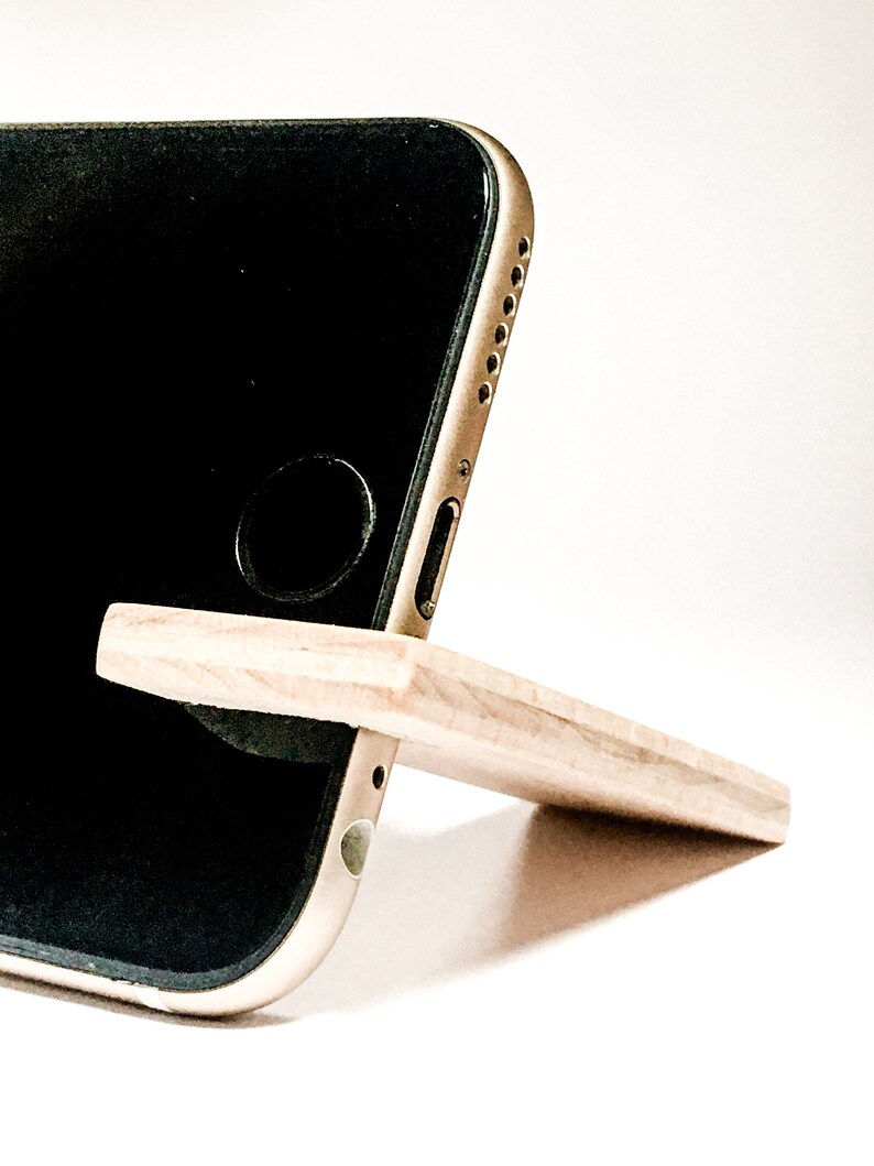 iPhone stand. maple wood with suede lining. image 4