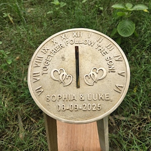 Custom Engraved Brass Garden Sundial: Anniversary Memorial Gift