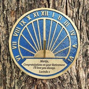 Custom Engraved Brass Sundial: Anniversary, Retirement, Birthday Gift