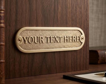 Custom Solid Brass door Sign. Personalized Name plaque, Brass Metal Wall Sign, custom metal signs . Office Door Sign,