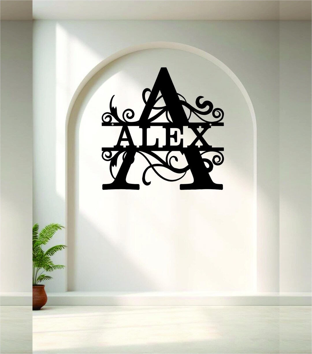 Custom Family Name Metal Monogram Sign, Personalized Last Name Sign ...