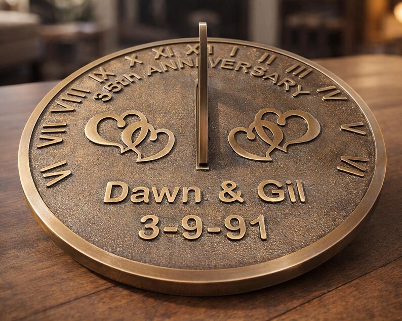 Personalized Bronze Sundial Anniversary Gift | Custom Garden Sundial ...