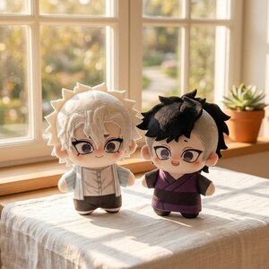 10cm Demon Slayer Shinazugawa Sanemi Plush Doll Pendant Shinazugawa Genya Stuffed Toy Backpack Dolls Fans Collect Birthday Gift Demon Doll