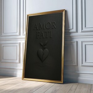 Amor Fati Print – Stoic Philosophy, Dark Minimalist Wall Art (Digital Download)