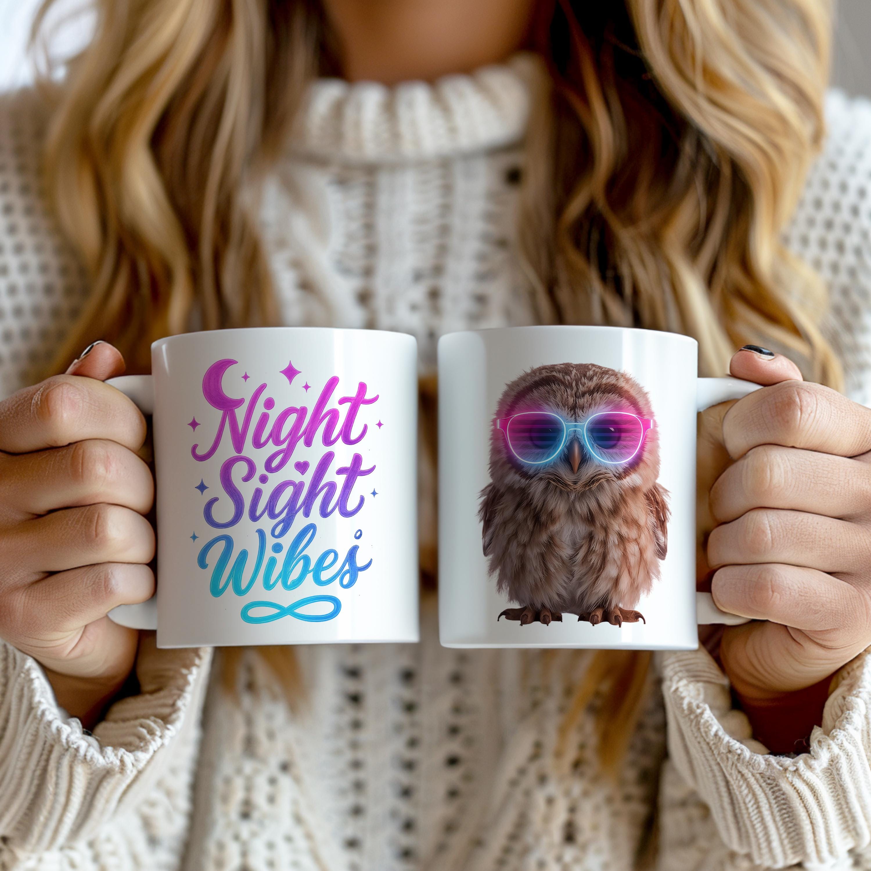 THE WIBE OWL - Secret Santa Gifts / Stocking Stuffers | Funny Coffee Cup for Night Owls | 11oz &