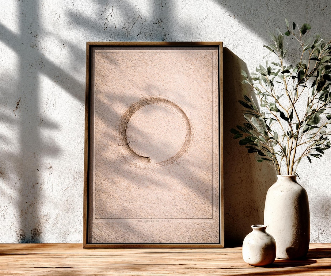 Enso Circle Wall Art - Textured Plaster Relief, Zen Japandi Calm Decor ...