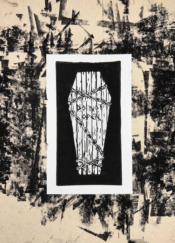 Magnus Archives Coffin Linocuts || Do Not Open || TMA Fanart Gift