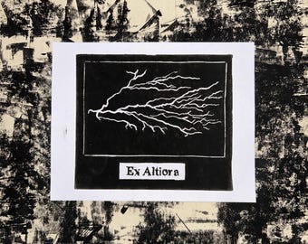 Ex Altiora Magnus Archives Linocuts || TMA Leitner Fanart Gift || Handprinted Wallart Linoprints