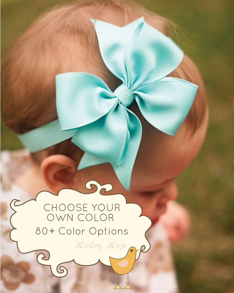 baby Hair Bow Baby Kinley Kate Baby Bow Set of 4 Small Loopy Headbands baby girl bow headbands white bow baby headband pink bow