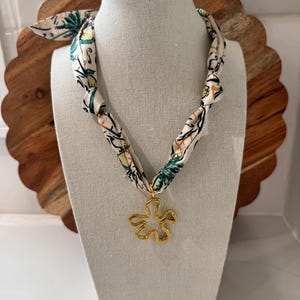Scarf Necklace with Charm