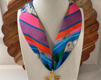 Scarf Necklace With Charm