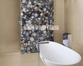 Gray Agate Table Top: Square Coffee, Dining, or Patio