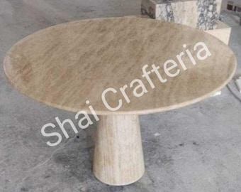 Handmade Travertine Coffee Table: Natural Stone Accent Table