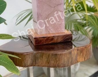 Rosenquarz Tischlampe: Achat Akzentleuchte, Handmade Home Decor