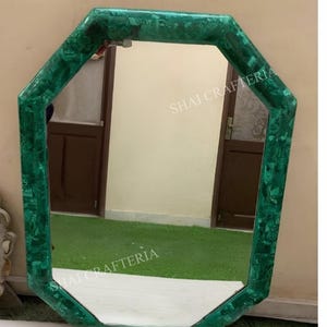 Handmade Malachite Wall Mirror: Modern Luxury Living Room Decor