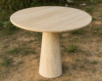 Handmade Travertine Side Table: Natural Stone Coffee Table