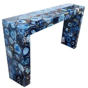 Blue Agate Countertop Slab: Semi Precious Gemstone Kitchen Counter