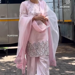 Pakistani Designer Chinon Silk fully embroidered Sequence Work Readymade Salwar Kameez Stitched Wedding Wear Suits