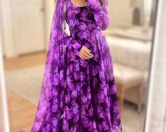 Pakistani Designer Chinon Silk fully embroidered Sequence Work Readymade Salwar Kameez Stitched Wedding Wear Suits