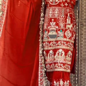 Embroidered Chinon Silk Salwar Kameez: Pakistani Wedding Wear Suit