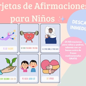 Positive Affirmation Cards for Kids in Spanish / Self-Esteem Cards