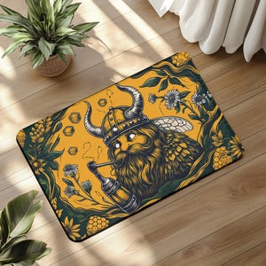 Vikings Mead Maker Area Rug, Home Brewers Floor Mat, Mazers Decor - Norse Viking rug, Gift for Beer Lovers, mead makers floor mat,