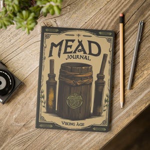 Brewers Journal, Mead Making Recipe book, Honey Bee Brewing, Viking brewery gift, Homebrew Journal, Fermentation Log, Honey Wine Maker Gift