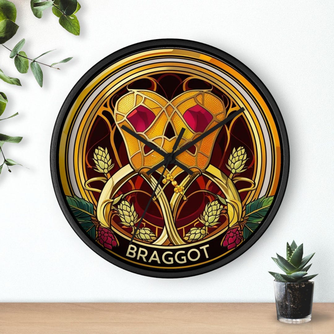 Braggot Wall Clock: Craft Beer & Honey Ale Theme - 10'' Wood Frame - Etsy