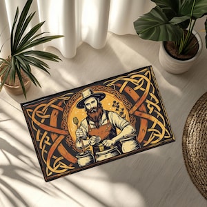 Kitchen Floor Mat, Mead Makers Bee Hive Honey Alcohol Rug, Home Brewery Decor, Brewing Supplies, Beekeeping Gift, Mead Drink Themed Mat,