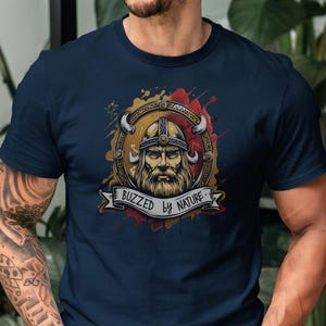 Mead Makers Buzzed by Nature Viking T-Shirt With Customizable Back, Nature Lover Tee, Wine tasters gift, Mead Makers Apparel