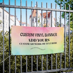 Custom Vinyl Banner Personalized Advertising Banner | Printed Logo Text