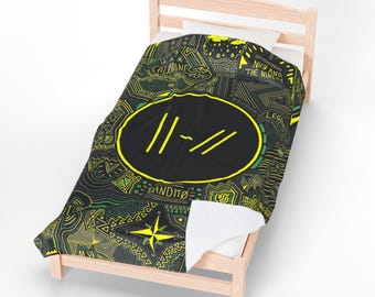 Twenty One Pilots Bandito Logo Doodle Velveteen Plush Blanket