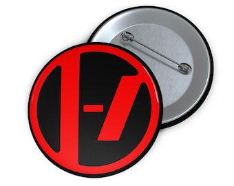 Botones/pins de Twenty One Pilots con el logo de la banda, artículos de merchandising para fans de la música.