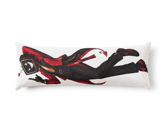 Retro TV Head Dakimakura Body Pillow Case | Glitch Red Black (20"x54")
