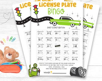 Eastern US Road Trip Bingo Game: Printable Travel Activity for Kids (PDF Download)