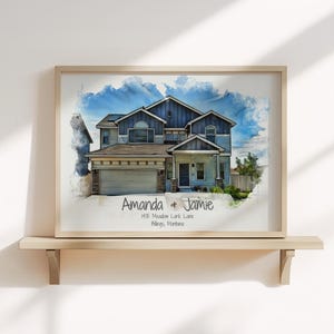 Custom House Portrait Wall Art Personalized Housewarming Gift Home Painting Realtor Closing Gift Our First Home Sign Home Sweet Home Sign