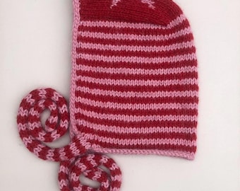 Star Bonnet/ Hood Knitting pattern - PDF Instant Digital Download.