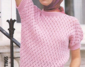Lacy Sweater Knitting pattern - PDF Instant Digital Download.