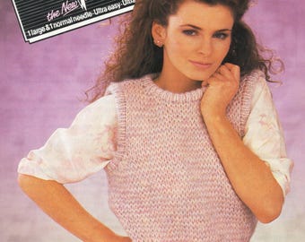 Chunky Knit vest Knitting pattern - PDF Instant Digital Download.