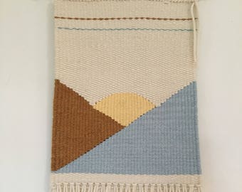 Handmade woven wall hanging |  weaving | tapestry | mountains