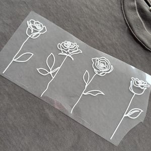 Plant One-Line Drawing Iron-On Patches (Flowers, Iron-On Patches, Applique for Shoes, Clothing, Iron-On Patches, Spring)