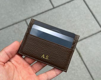 Custom Name/Text Cardholder (Personalisiert, eigener gestanzter Text, Kreditkarte, Bezahlen, Reisen, Geld, Portemonnaie, Leder)