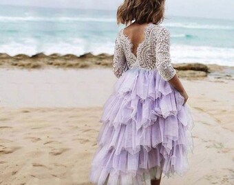 Girls purple lace dress Clearance
