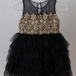 SALE - Amber Dress - Black and Gold Girls Holiday Dress - Size 4T Dress ...
