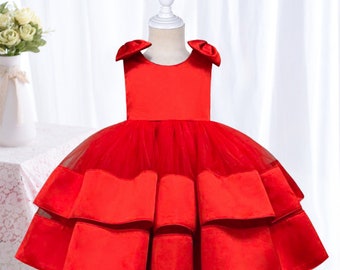 SALE - Annie Dress - Valentines Baby Dress - 12 months Red  Birthday Girl Dress - Baby Girl Red Dress - Baby Girl 1yr Dress - Ready to Ship