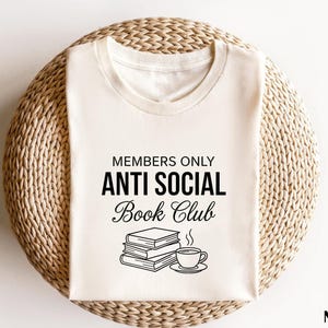 Anti Social Book Club Cozy Literary Sweatshirt, Gift for Book Lovers, Booktok Shirt image 1