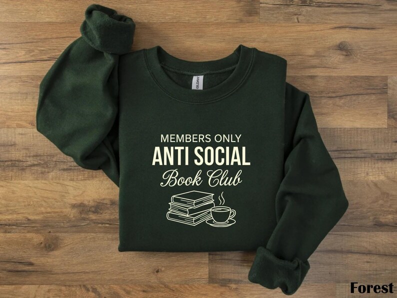 Anti Social Book Club Cozy Literary Sweatshirt, Gift for Book Lovers, Booktok Shirt image 7