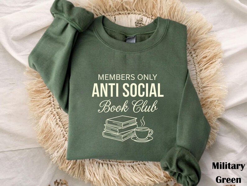 Anti Social Book Club Cozy Literary Sweatshirt, Gift for Book Lovers, Booktok Shirt image 8