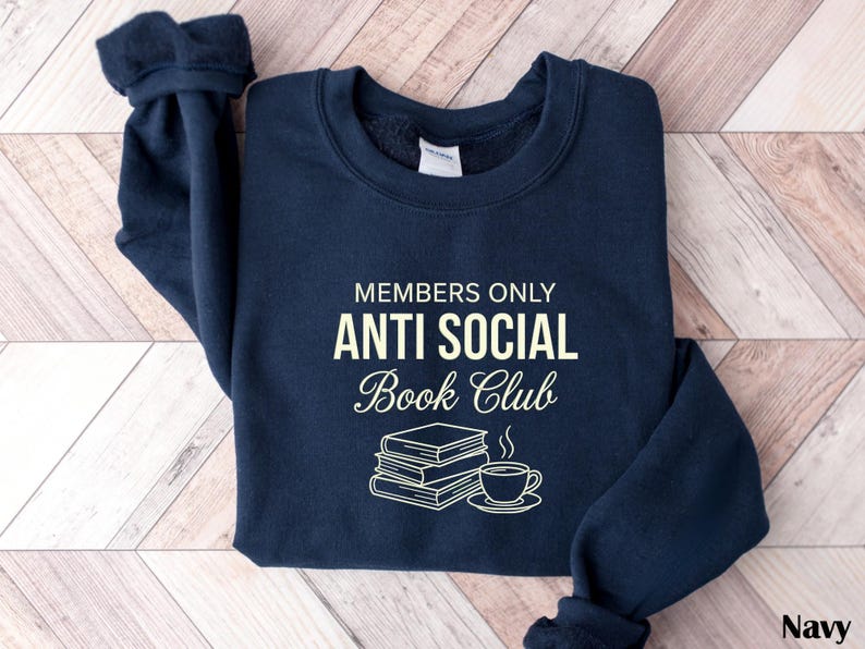 Anti Social Book Club Cozy Literary Sweatshirt, Gift for Book Lovers, Booktok Shirt image 3