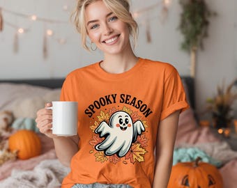 Floral Ghost Halloween Shirt, Fall T-Shirt